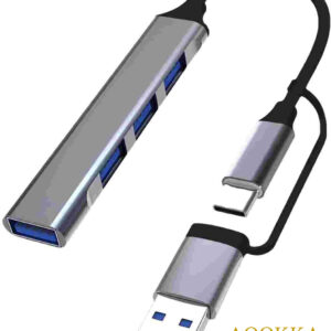 AQOKKA USB C Hub Multiport Adapter - 4 in 1 USB Hub with USB 3.0 and USB 2.0 Ports, USB C to USB Splitter for Laptop, Printer, Xbox, Flash Drive, iPad and iPone