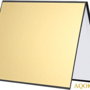 AQOKKA Light Reflector Folding Light Diffuser Board Portable Photography Cardboard for Photography, Still Outdoor Indoor, black gold white