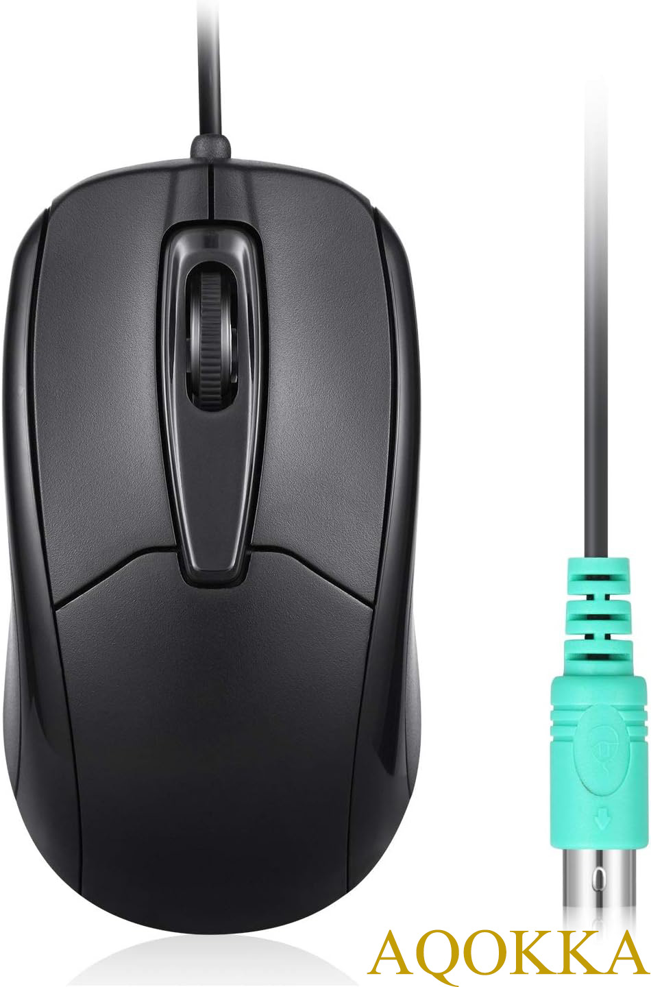 AQOKKA Perimice-209 P, Wired PS2 Mouse with 1000 DPI Resolution, Black, (10442)